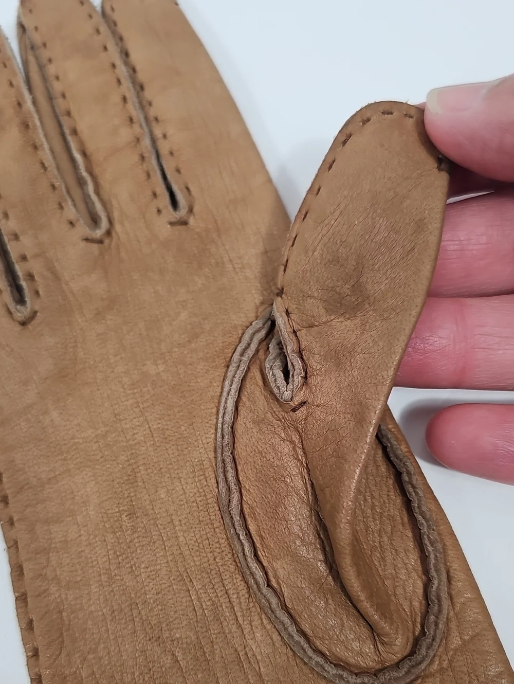 Vintage Genuine Deerskin Leather Driving Gloves Tan 6.5 Soft Lined USA Western